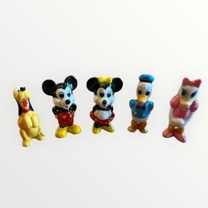 Vintage Disney Mickey Minnie Pluto Donald Daisy Ceramic Figurines Taiwan